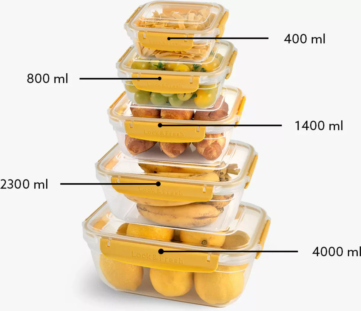 Vershoudbakjes Set - 5 Delig